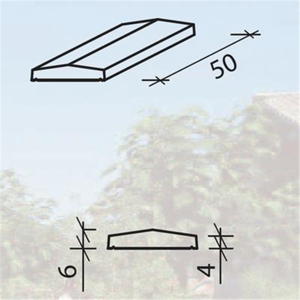 Chapeau de mur 2 pentes - 28 x 50 cm - ép. 4/6 cm - Gris