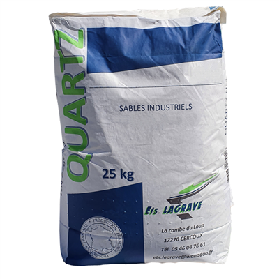 Sable à sabler séché pour décapage Quartz N°0 - granulométrie de 0 à 0,36 mm - sac de 25 kg