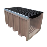 Caniveau béton F500 avec grille nervurée D400 en fonte - 560 x 500 mm - Longueur 1 m - Ulma