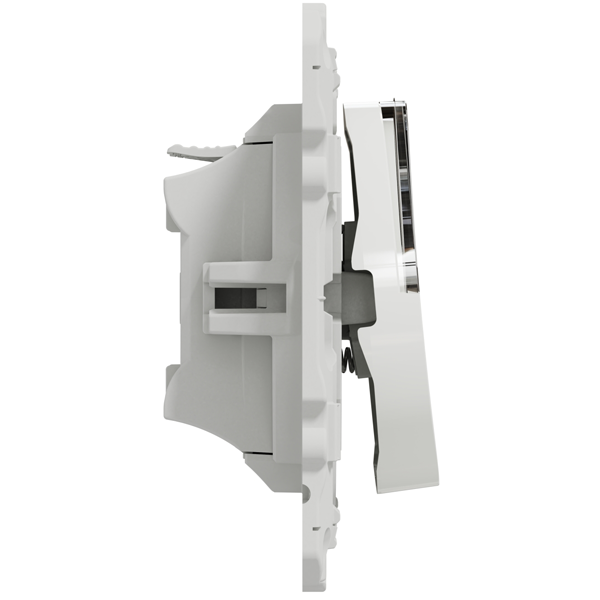 Poussoir avec porte-étiquette Schneider Odace à encastrer - support de fixation à visser - blanc - 10A 250V