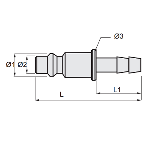 Lot 2 embouts raccord rapide air comprimé ISO 6150B passage Ø 5,5 mm Lacmé