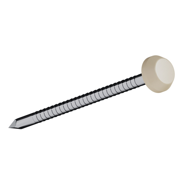 Pointe inox tête PVC Sable pour fixation planche de rive Rivecel 9 mm - RCT4 - Longueur 40 mm - Boîte de 50