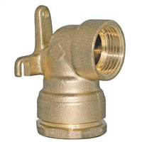 Raccord PE coudé en laiton avec applique fixation murale - pour tube Ø25 mm - raccord femelle 3/4"