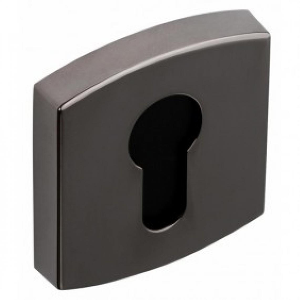 Rosace de porte carrée clé en I - zamak finition diamant noir - Vachette 6425 - compatible Muze Artis et Scult