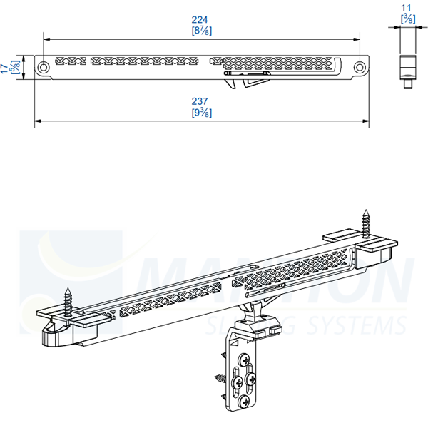 Système amortisseur Mantion 66AFP20 Tubel pour porte de placard