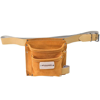 Poche à clous en cuir avec ceinture - 2 poches et 3 porte-accessoires - Jouanel
