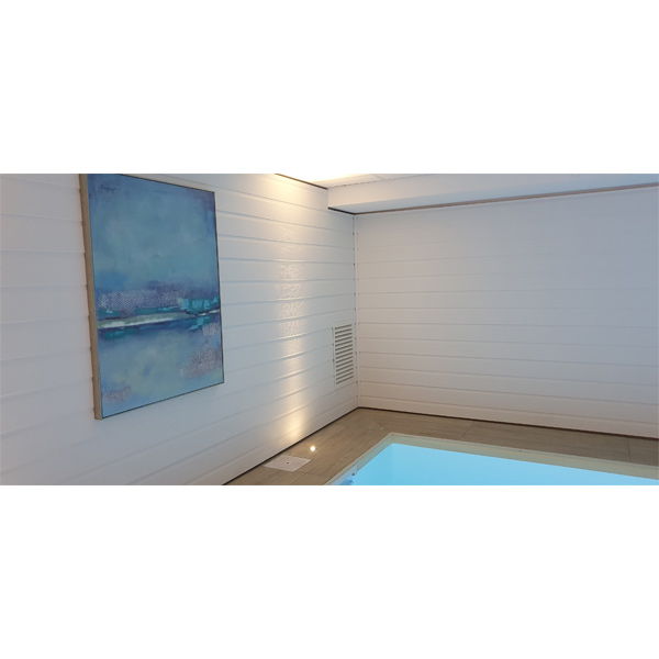 Bardage PVC extérieur imitation bois peint - Isocel Veiné Bois - 166,00 MM x 18,00 MM - Long. 4,00 M - Blanc