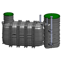 Fosse toutes eaux - Monoblock-3-6 V3 Biorock - avec poste de relevage - Capacité 6 E.H - 3000L