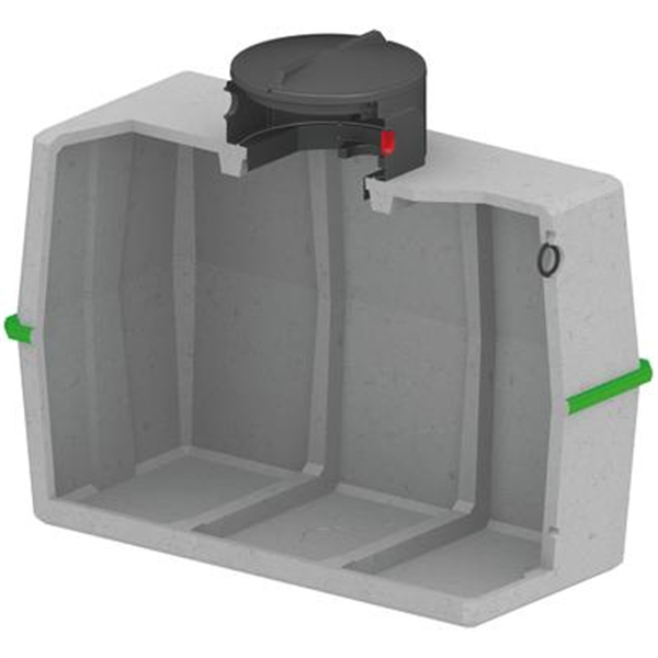 Cuve de stockage nue en béton pour eau de pluie - NBK Sebico - capacité 3000 l