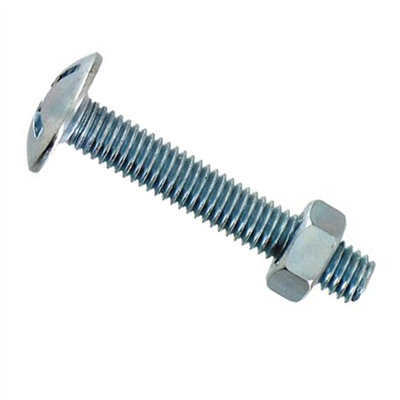 Boulon poêlier empreinte cruciforme - acier zingué - M6 x 20 mm - boîte de 70