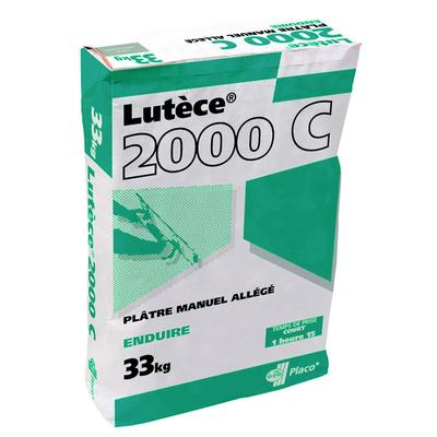 Plâtre allégé monocouche pour enduisage intérieur - Lutèce 2000 - prise courte - sac de 33 kg