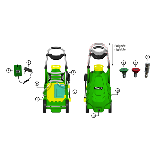 Pulvérisateur électrique autonome Algimouss Algipulvé Pro III avec 2 batterie - capacité 30 litres