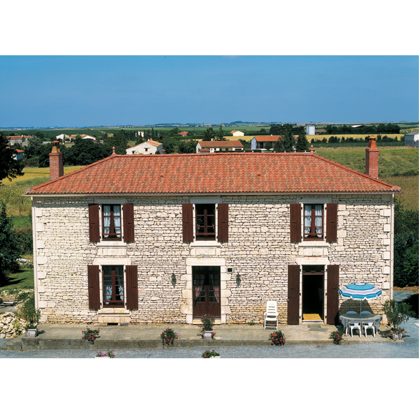 Tuile béton grand moule à fort galbe - Plein Ciel - Muscade - 42 x 33.2 cm
