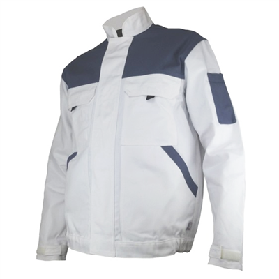 Blouson blanc de travail Typhon en polycoton blanc gris - 3XL