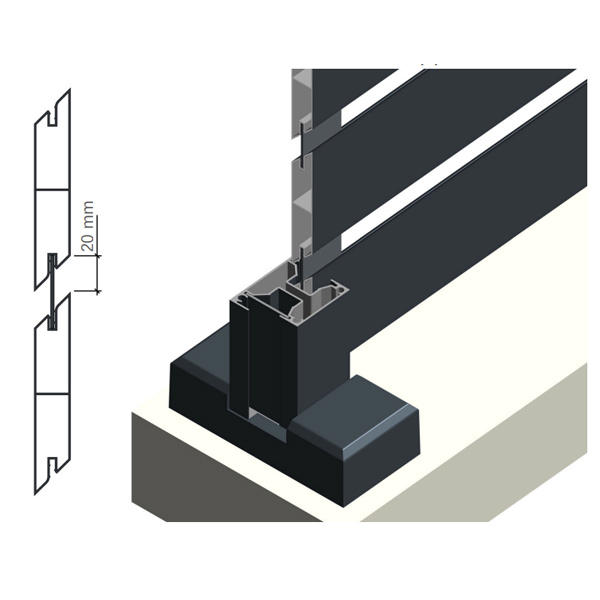 Entretoise 40 x 40 mm Alu laquée pour espacement régulier entre lames Louver 110 - Open 100 et Wide 200 - Lot de 96 pièces