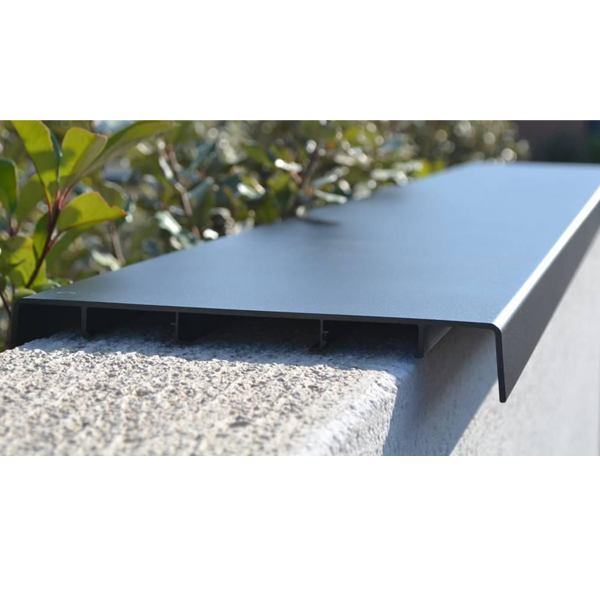 Couvertine plate pour mur Ôdemur en aluminium - gris anthracite - 310,0 CM x 27,0 CM