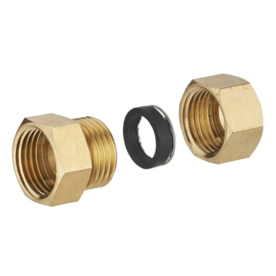 Raccord joint mixte femelle égal - Pour tube en cuivre - Diamètre 16 mm - F 20 x 27 - Laiton
