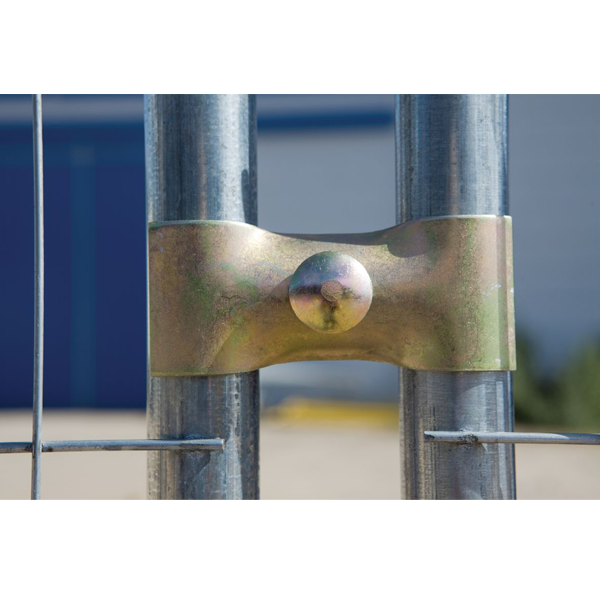 Collier de serrage anti-vandalisme pour clôture mobile de chantier - Dimensions 130 x 55 x 16 mm