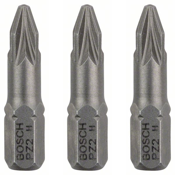 Embout de vissage Bosch extra-dure 6 pans 1/4 PZ2 25 mm lot de 3