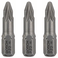 Embout de vissage Bosch extra-dure 6 pans 1/4" Pozidriv PZ2 longueur 25 mm lot de 3