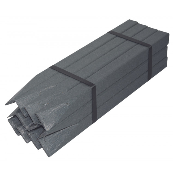 Piquet plein Ecolight Recylat pour bordure de jardin en plastiques recyclés - Gris - lot de 12 pièces