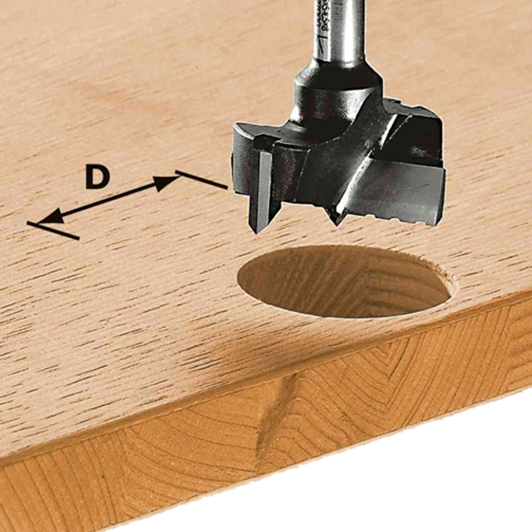 Fraise d'encastrement pour charnière invisible HW S8 Festool - Queue Ø 8 mm - Tête Ø 34 mm