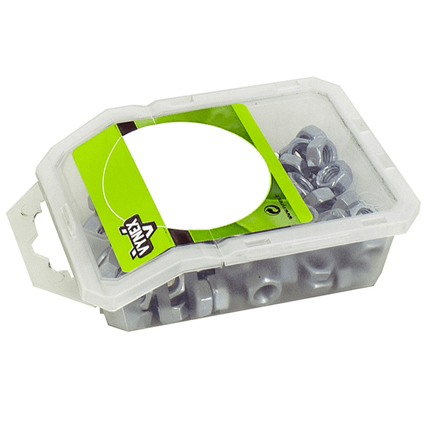 Ecrou hexagonal Hu acier zingué DIN 934 diamètre 20 mm - Boîte Vybac de 15