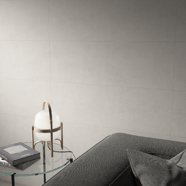 Carrelage en grès cérame effet ciment pour les murs intérieurs - Savannah White - 90 x 30 cm - ép. 8,5 mm