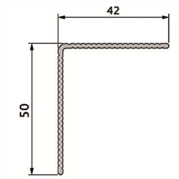 Plinthe de finition en L - Aluminium Noir - pour terrasse composite - 42 x 50 MM - Long. 4,5 M