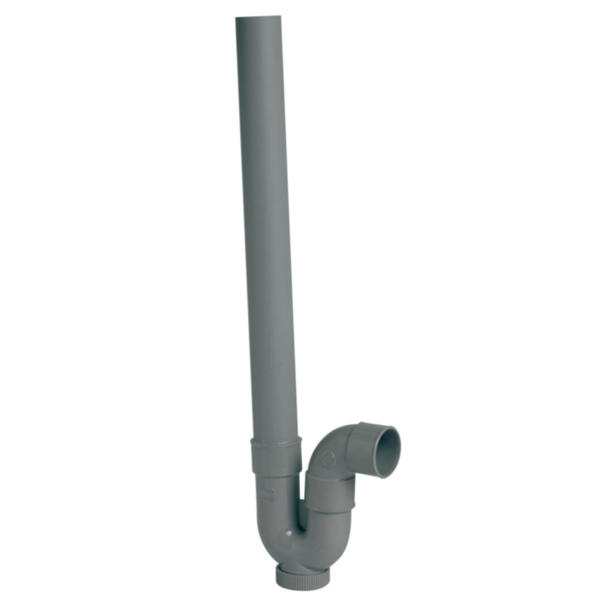 Siphon Nicoll pour machine à laver - Sortie horizontale orientable - Diamètre 40 mm - PVC gris