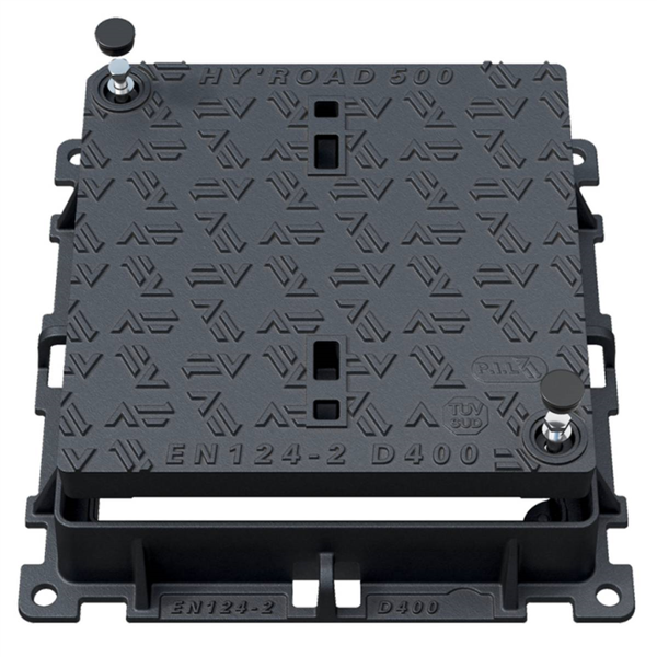 REGARD TAMPON HYDRAULIQUE FONTE NON NF CARRE 600X600 AUTO-VERROUILLABLE D400