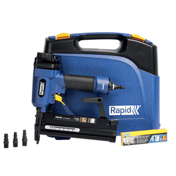 Agrafeuse cloueuse pneumatique - Pro PBS 151 Rapid - en coffret avec 200 agrafes et 200 clous