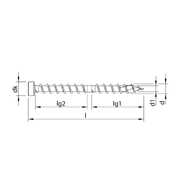 Vis à bois Heco Topix Plus A3K - Tête cylindrique 6,5 x 150 mm - Double filet - T30 - Boîte de 100