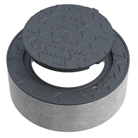 Regard de visite rond en fonte C250 avec couronnement béton C35/45 - garde anti-odeur et relief antidérapant  - Ø 390,0 mm
