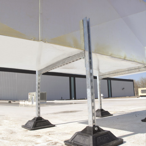 Support en H sans rail Erico pour climatiseur ou chauffage - Charge statique 6 670 N - Hauteur 117 mm