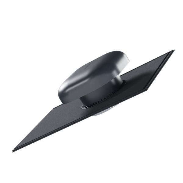 Chapeau de ventilation pour toiture ardoise avec solin moustiquaire et réducteur multi-diamètres - Anthracite