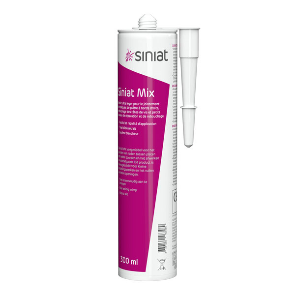 Enduit de rebouchage en cartouche prêt à l'emploi - Siniat Mix - 300 ml
