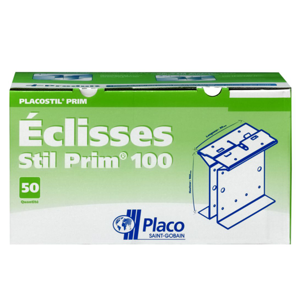 Éclisse Stil Prim 100 pour plafond longue portée - boîte de 50 pièces