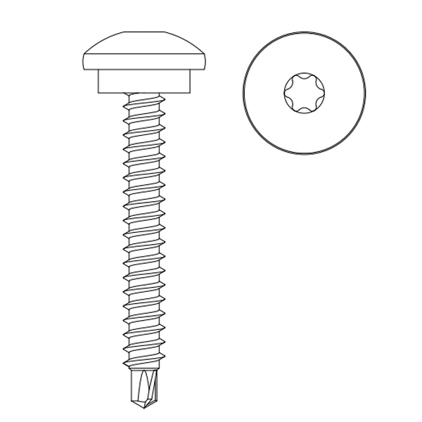 Vis de couture autoperceuse Clipeo tête bombée filetage total 6,3 MM x 25,0 MM - Azuro  - Boîte de 100