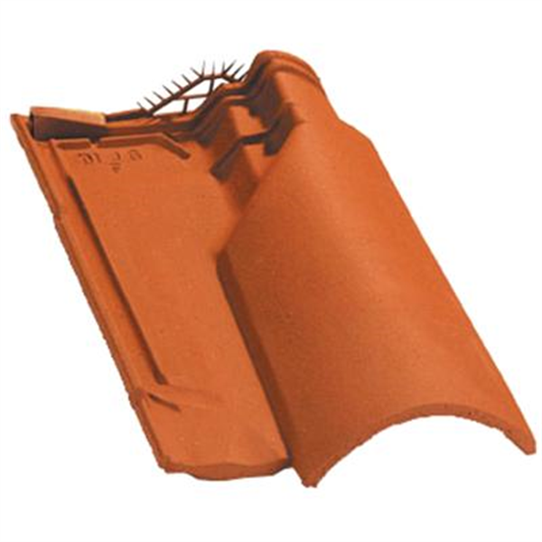 Tuile chatière en terre cuite - Oméga 10 - section aération 33 cm² - Rouge