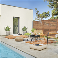 Lame de clôture Bali effet persienne en Sapin du Nord traitée Classe 3 marron - 33 x 133 mm - Long. 1,92 M