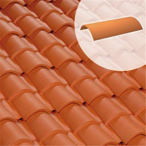 Demi-tuile en terre cuite - Romane Azur 5RZ - Rouge