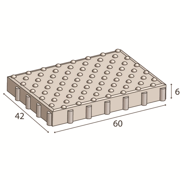 Dalle podotactile TACTILGRIP 6 - 42x60x6cm - Noir Profond - Certifiée NF