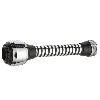 Flexible brise jet pour bec de robinet avec aérateur 2 jets - Noyon et Thiebault - F22 x 100 - Chromé et noir