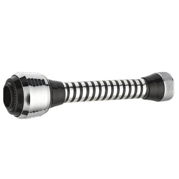 Flexible brise jet pour bec de robinet avec aérateur 2 jets - Noyon et Thiebault - F22 x 100 - Chromé et noir