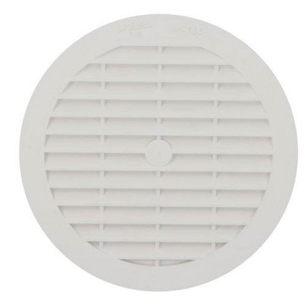 Grille de ventilation pour tuyau fibre ciment - avec moustiquaire - Blanc - ø ext. 135 mm