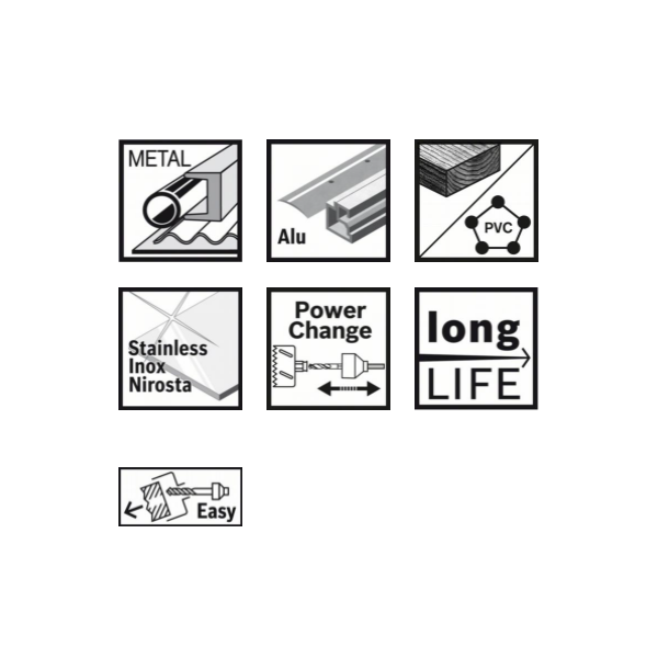 Coffret de 6 scies trépans Bosch pour plombier avec adaptateur Power-Change et 2 forets