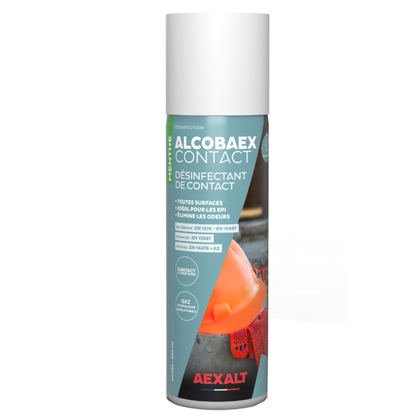 Désinfectant de contact toutes surfaces parfum menthe - Alcobaex Aexalt - aérosol 650 ml