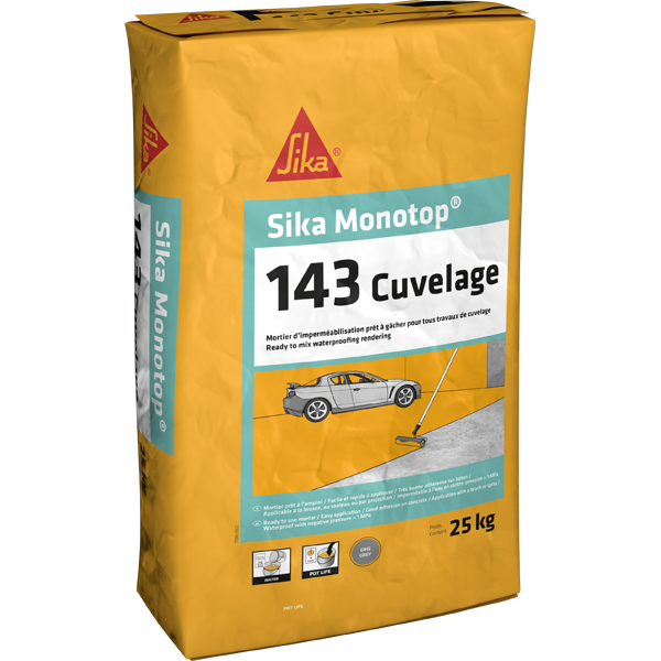 Revêtement d'imperméabilisation - Sika Monotop 143 Cuvelage - sac de 25 kg