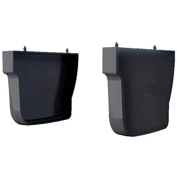 Fond de gouttière à coller droite/gauche MEP RVF pour gouttière La Réversible - PVC Anthracite